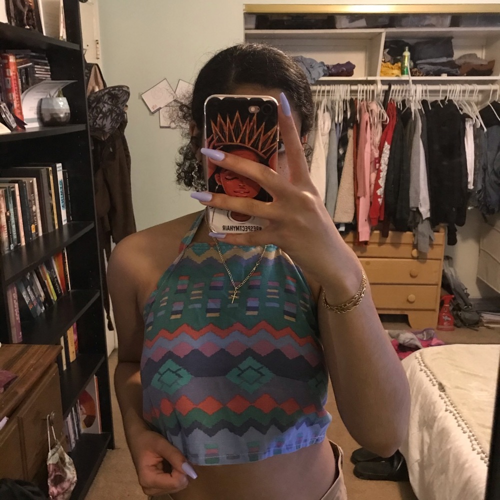 AZTEC PRINT HALTER TOP